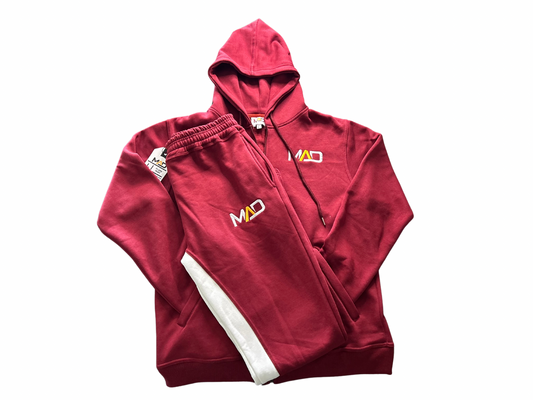 MAD Track Suit - Quality, Comfortable, Stylish Urban Fitted Stacked Pants & Zip Up Hoodie for Athletes, Fitness Enthusiasts, and Urban Young Adults - Exclusive MAD Designs
